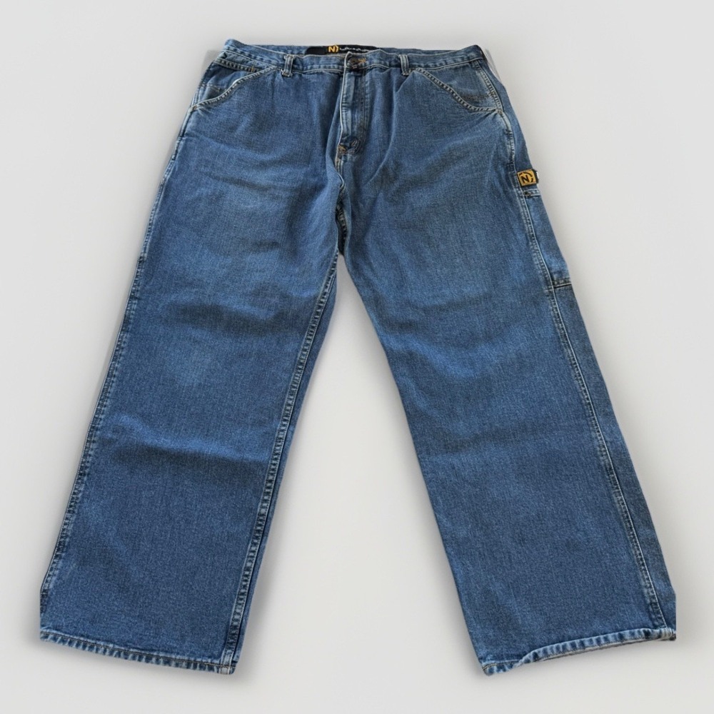 Nautica Men's Carpenter Jeans 40x30 Baggy 90s Skater Loose Fit Medium Wash